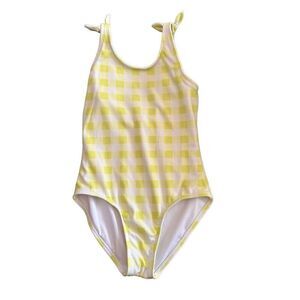 Cat & Jack Girls One Piece Lime Green Plaid Swimsuit